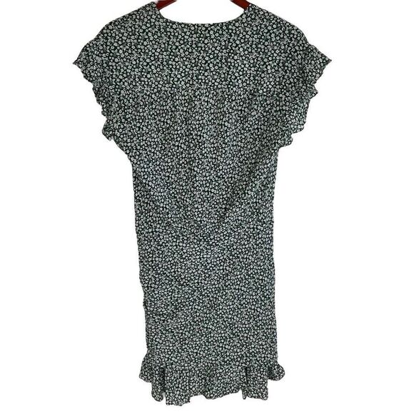 Veronica Beard Womens Marla Silk Floral Ruched Ruffled Mini Dress Green Size 8 - Picture 12 of 14